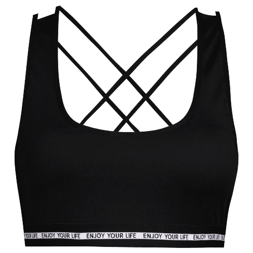 نیم تنه ورزشی زنانه کوتا مدل بدون فنر کد ۳۹۸۴-۶۳۹۷ رنگ مشکی